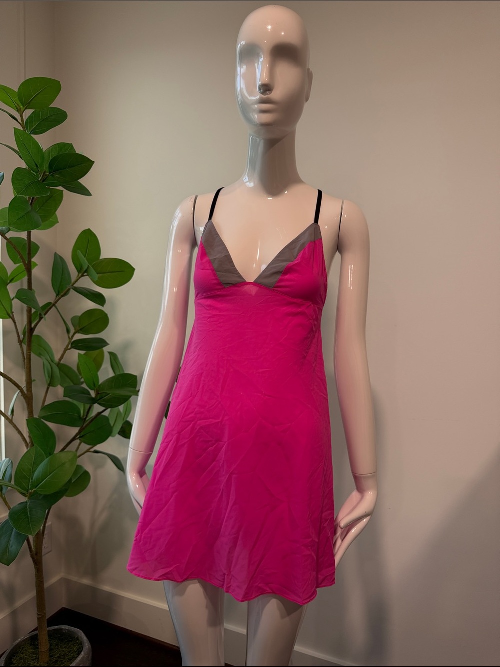 Vintage Victoria's Secret Hot Pink Chemise